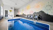 Skyburst- Mountain cabin w fireworks view! Indoor Heated Pool & Hot Tub