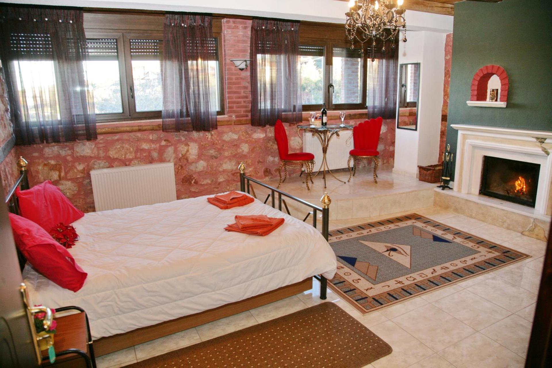 Dobbeltværelse med pejs