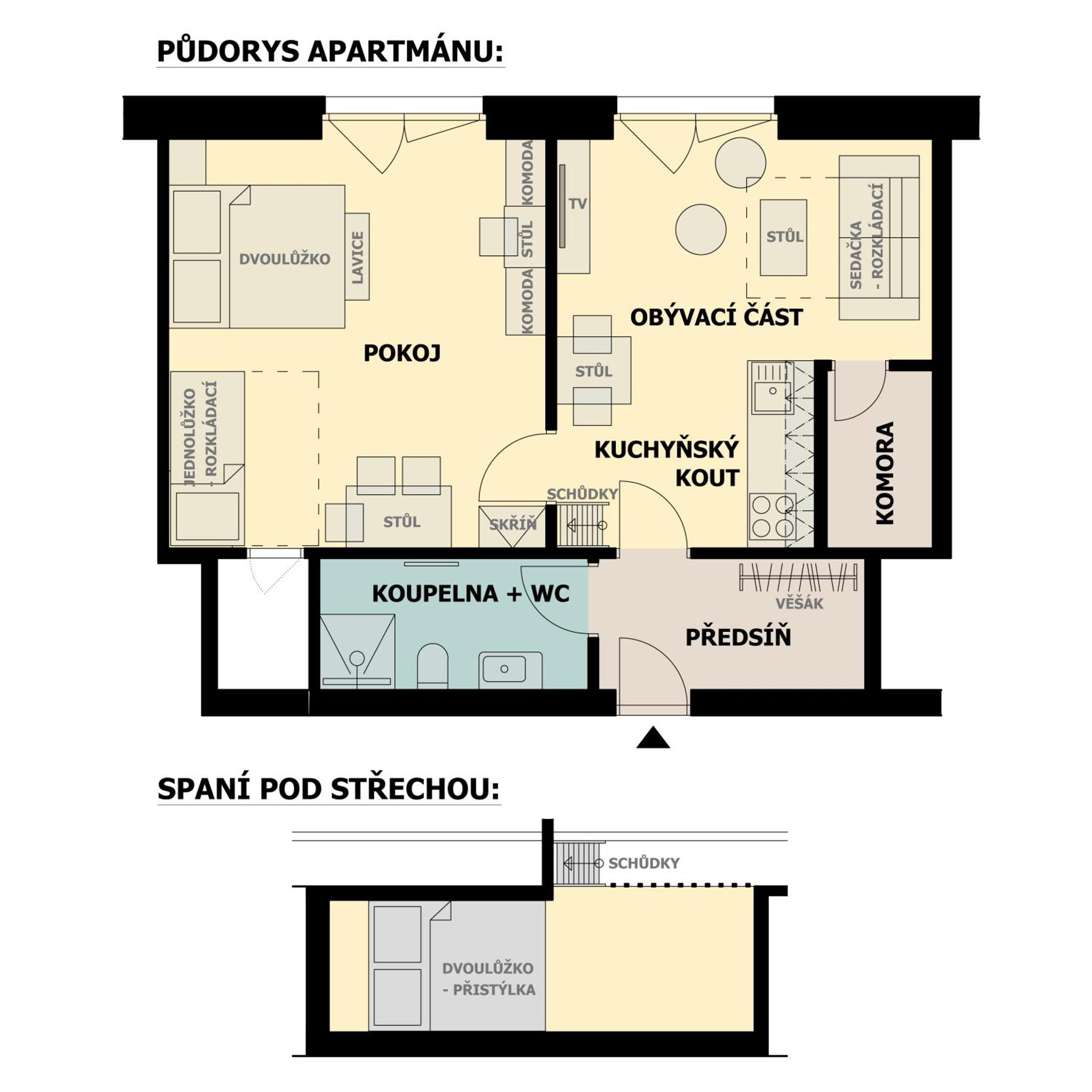 Apartmán v podkroví