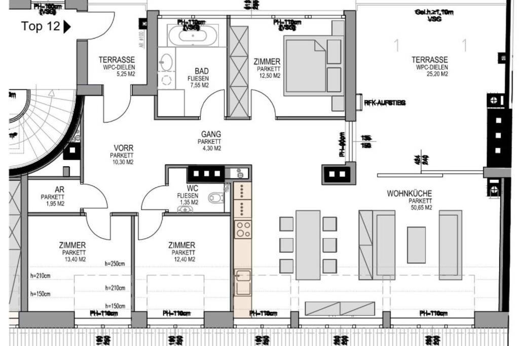 Großes Penthouse #12 mit Terrasse und Aussicht