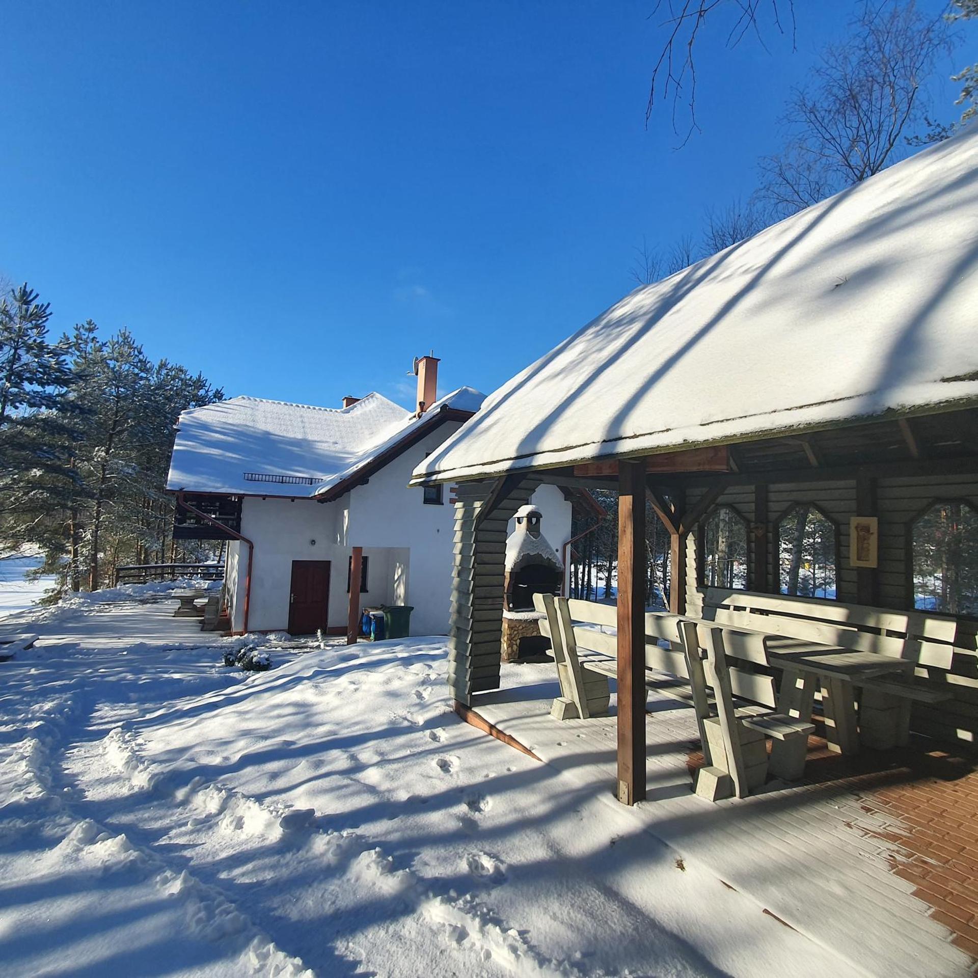 Agro Breza dom z kominkiem 80 metrów od jeziora - sauna, balia ogrodowa