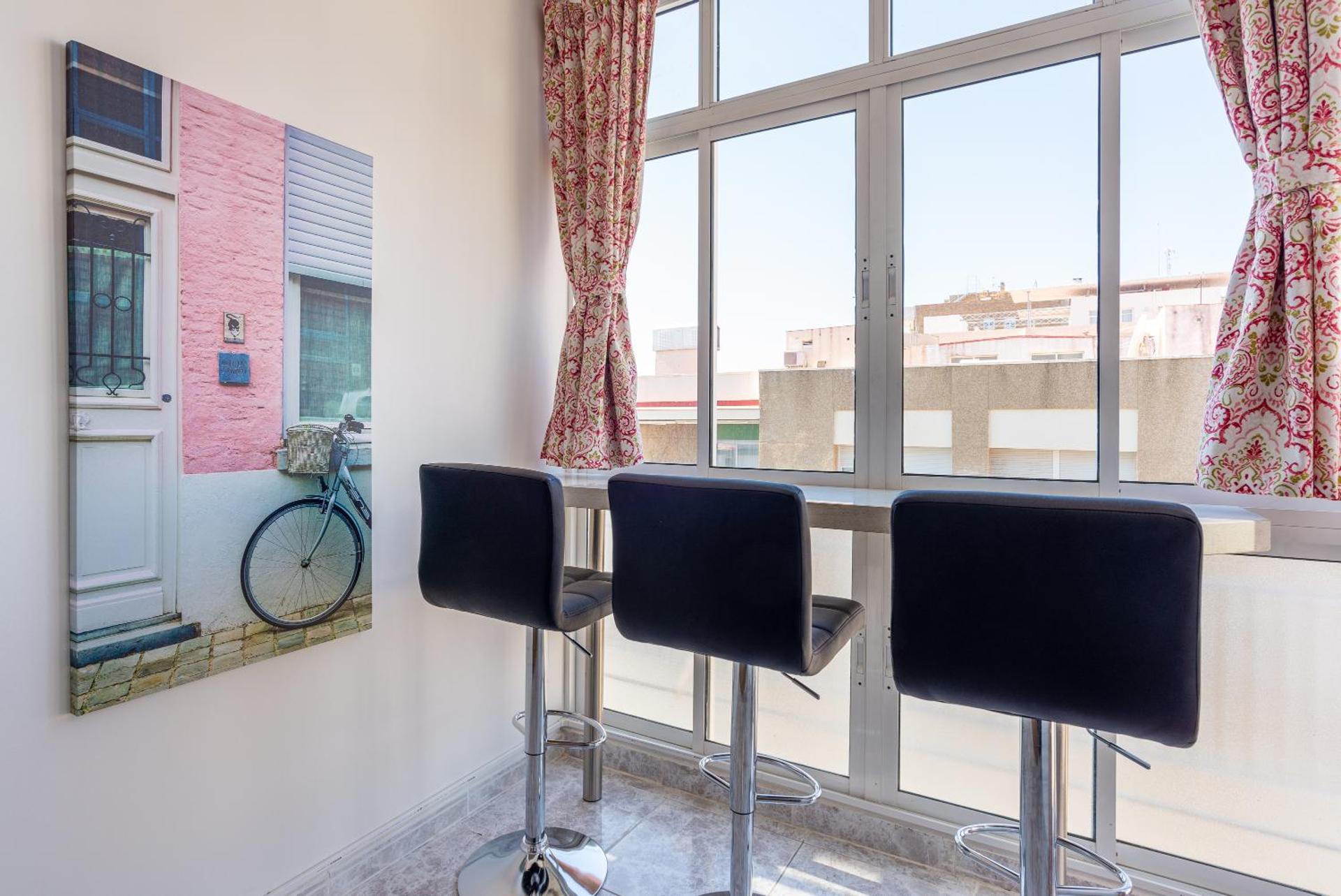 Steps away from the sand/ Malagueta beach