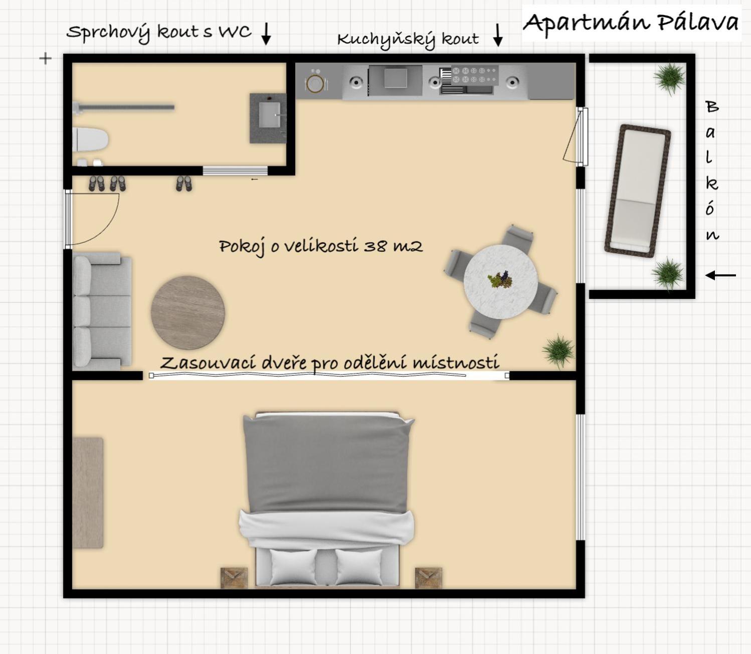 Deluxe One-Bedroom Apartment with Garden View