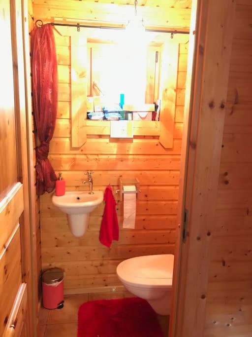 Houten chalet/bungalow in het bos, sauna, jacuzzi