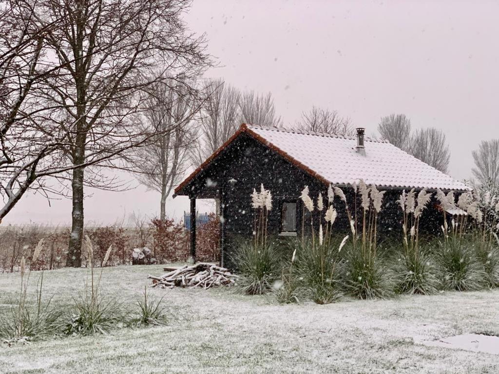 Landelijk gelegen houten huisje