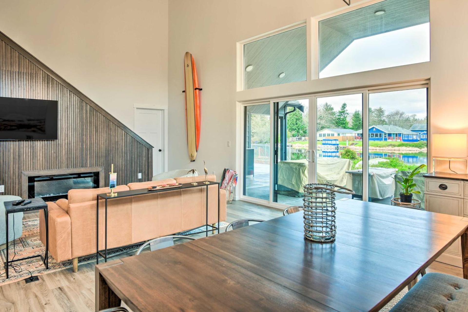 Modern Ocean Shores Getaway with Dock!