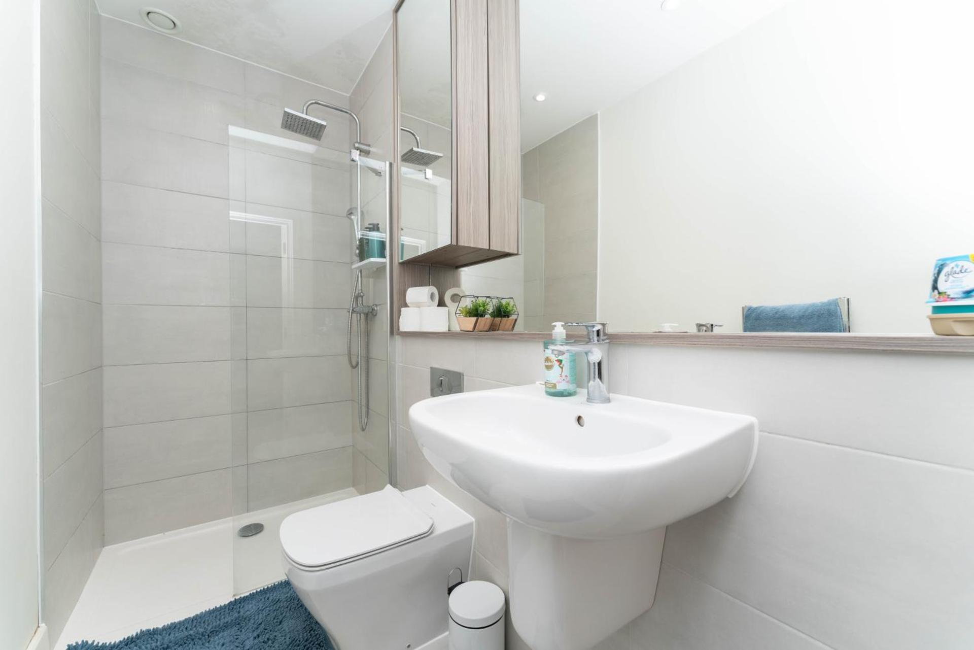 One bed flat with additional double mattress suitable for 4