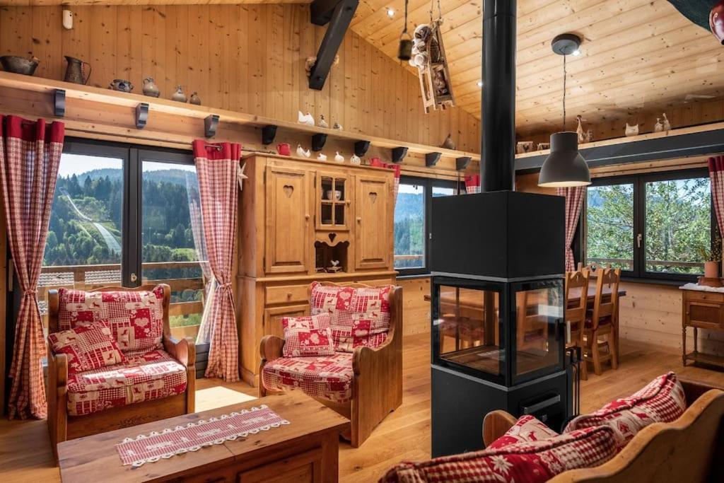 Remarquable chalet de montagne au calme et vue sur tremplin