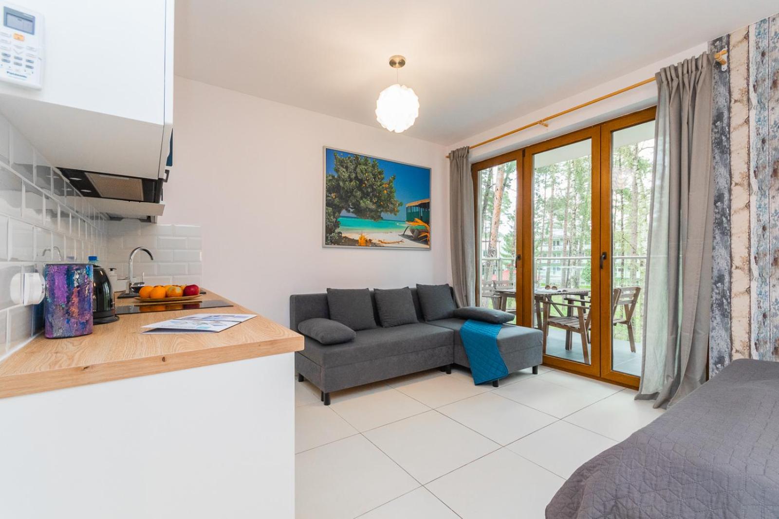 APARTAMENTY MIERZEJA - BALTIC PARK STEGNA, Studio 24m2, 500 m od plaży, Bezpłatny Meleks