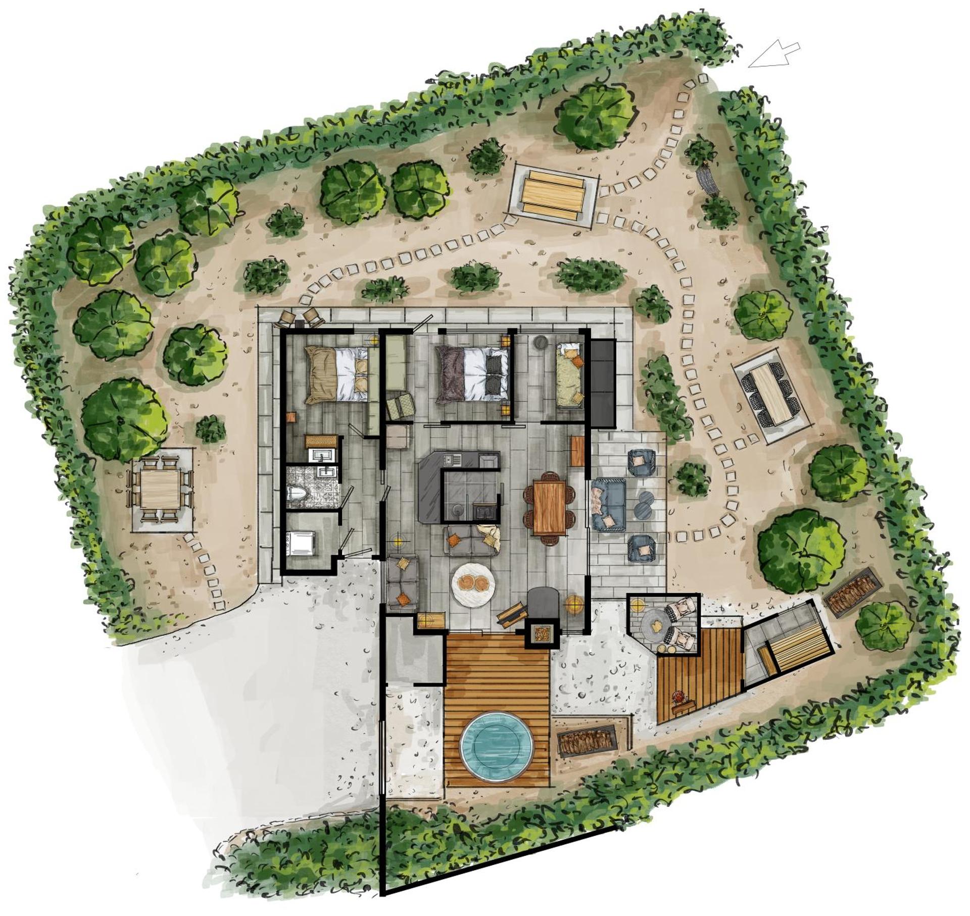 Lodge in een bosrijke omgeving met Hottub & Sauna opt