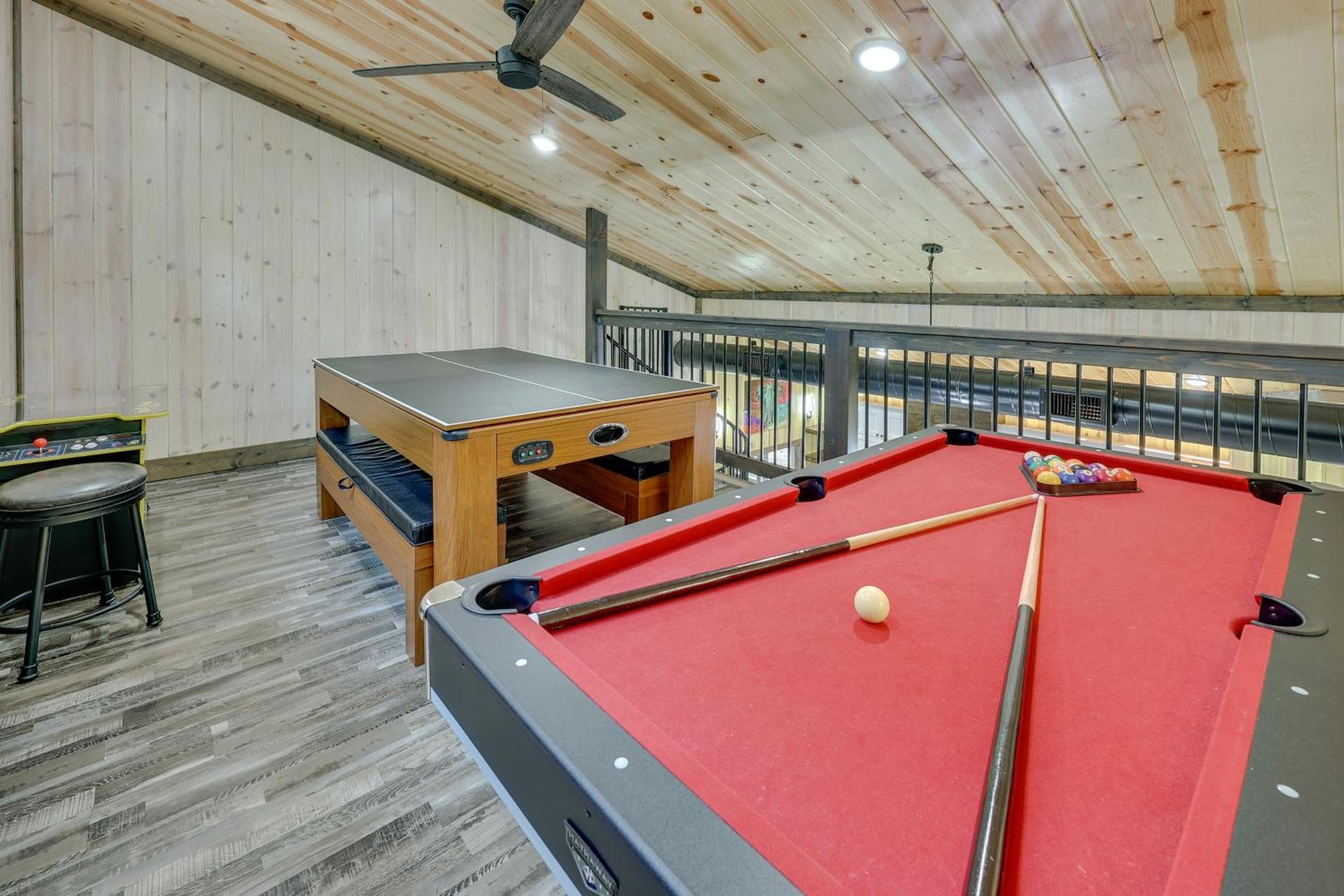 Playground and Pool Table Fun! Broken Bow Retreat