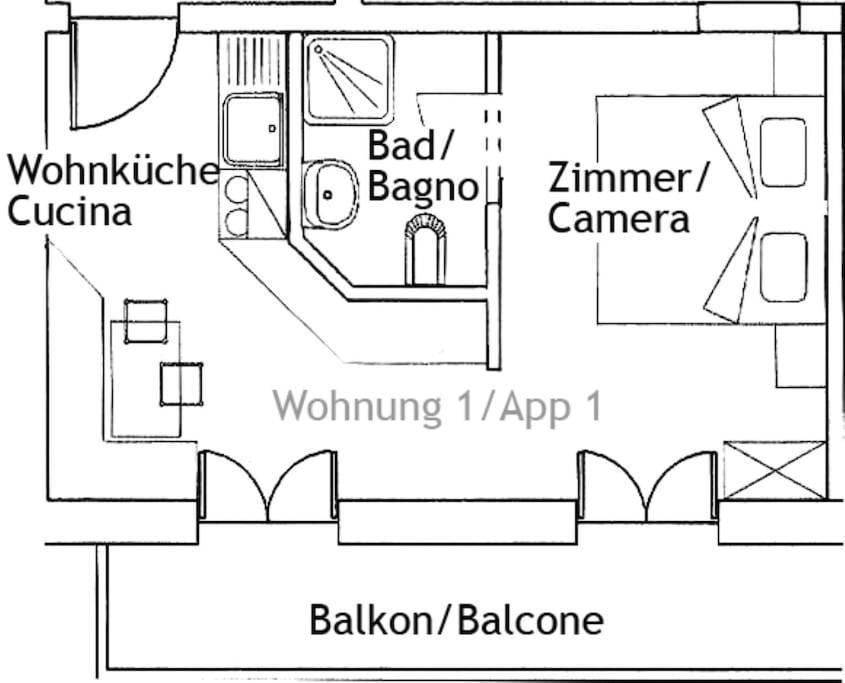 One-Bedroom Apartment with Balcony