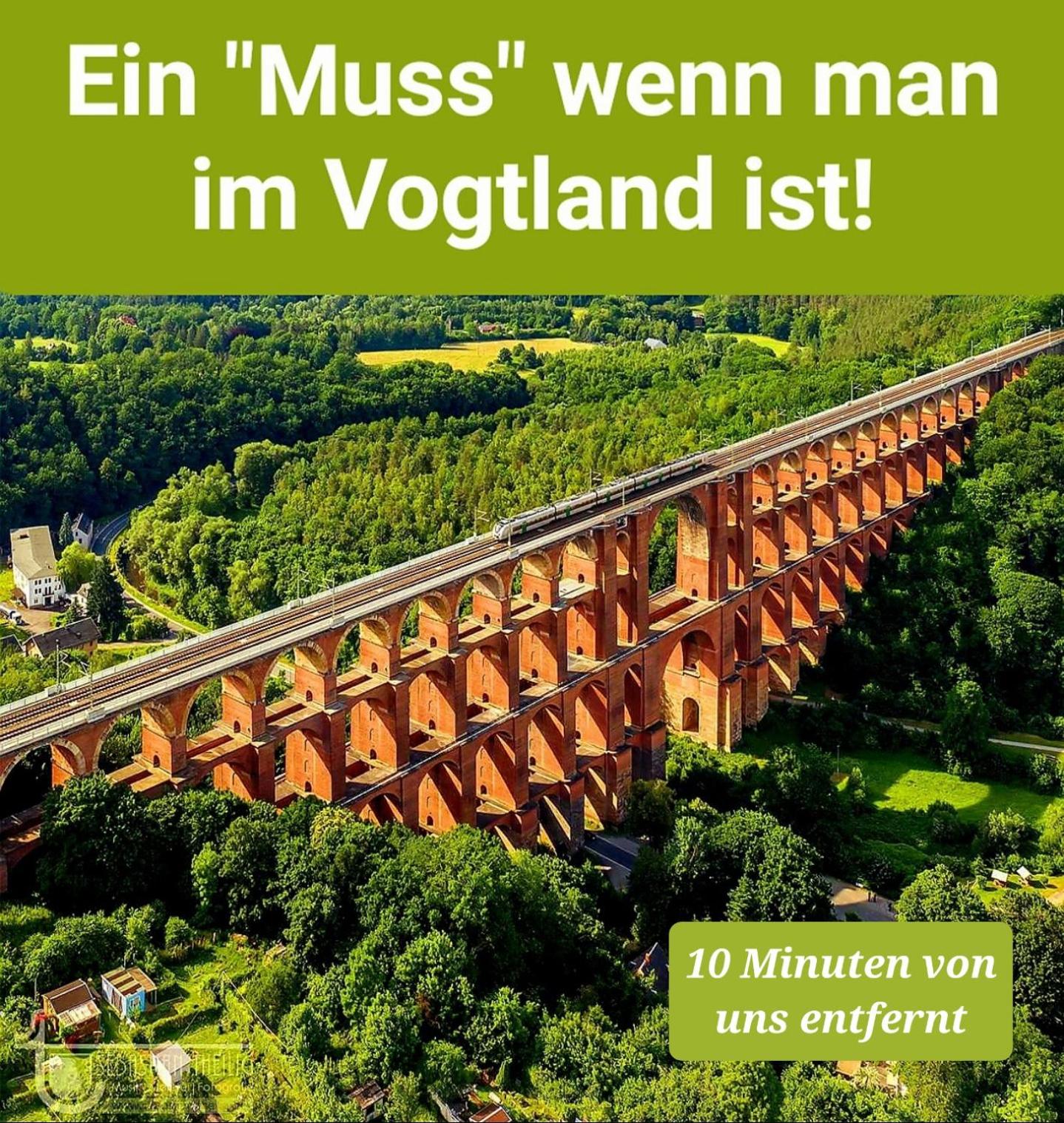 Ferienwohnung "Blick Mylau" - Nähe Freizeitpark Plohn & weltgrößter Ziegelsteinbrücke