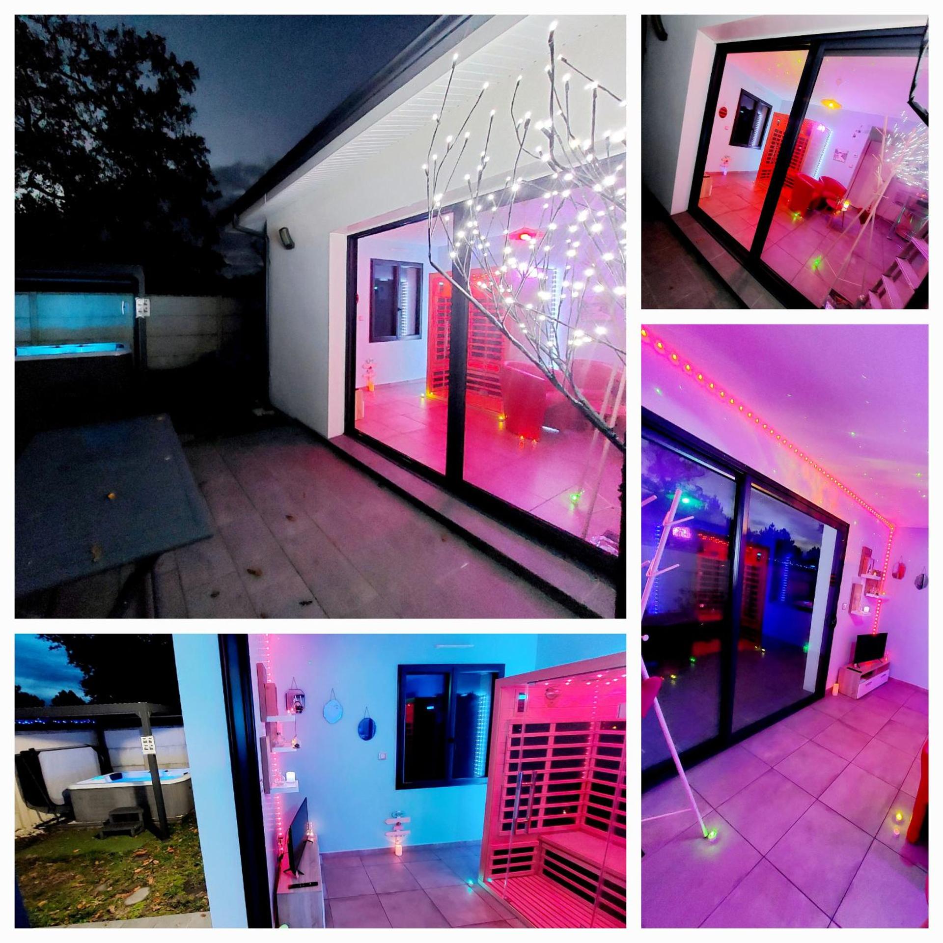 Un Séjour Romantique en couple avec Jacuzzi privé Chromothérapie Jardin Maison privée