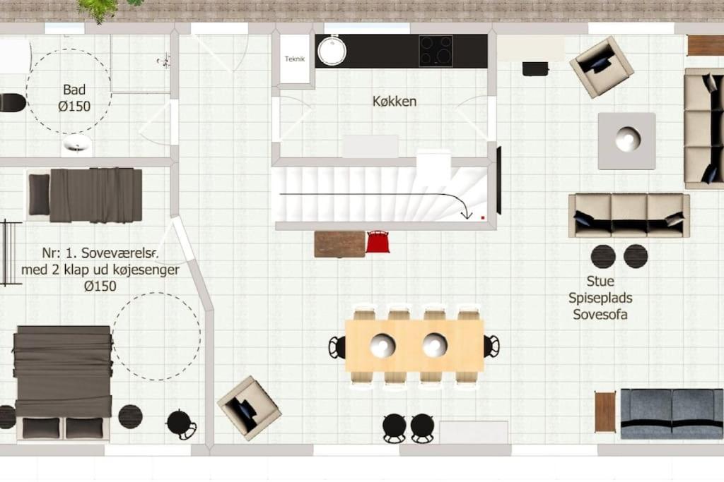 Centralt by hus Blokhus-Hune til 10 pers privat Gårdhave