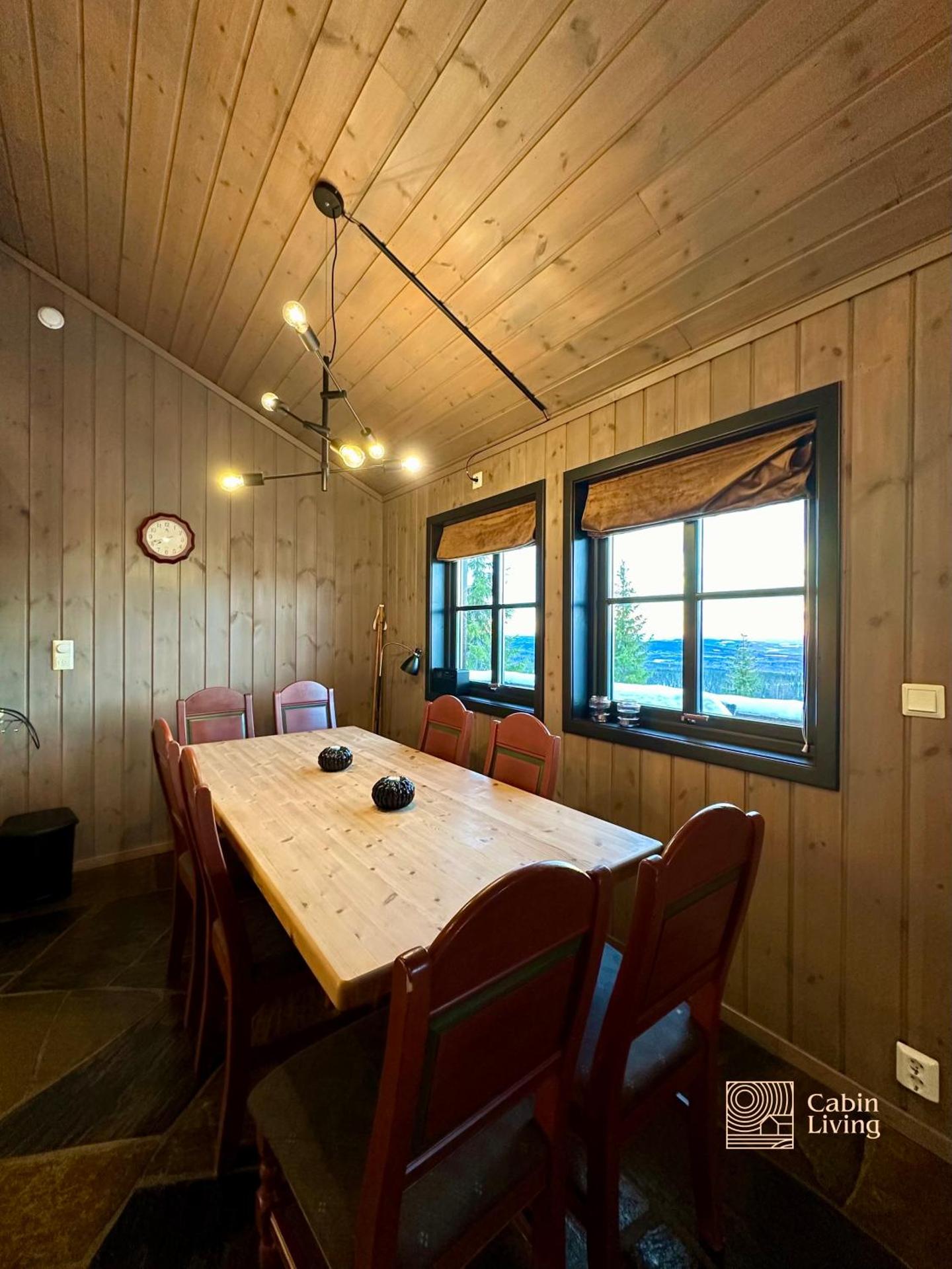 Large cabin at Sjusjøen with sauna, fireplace, view and cross-country skiing