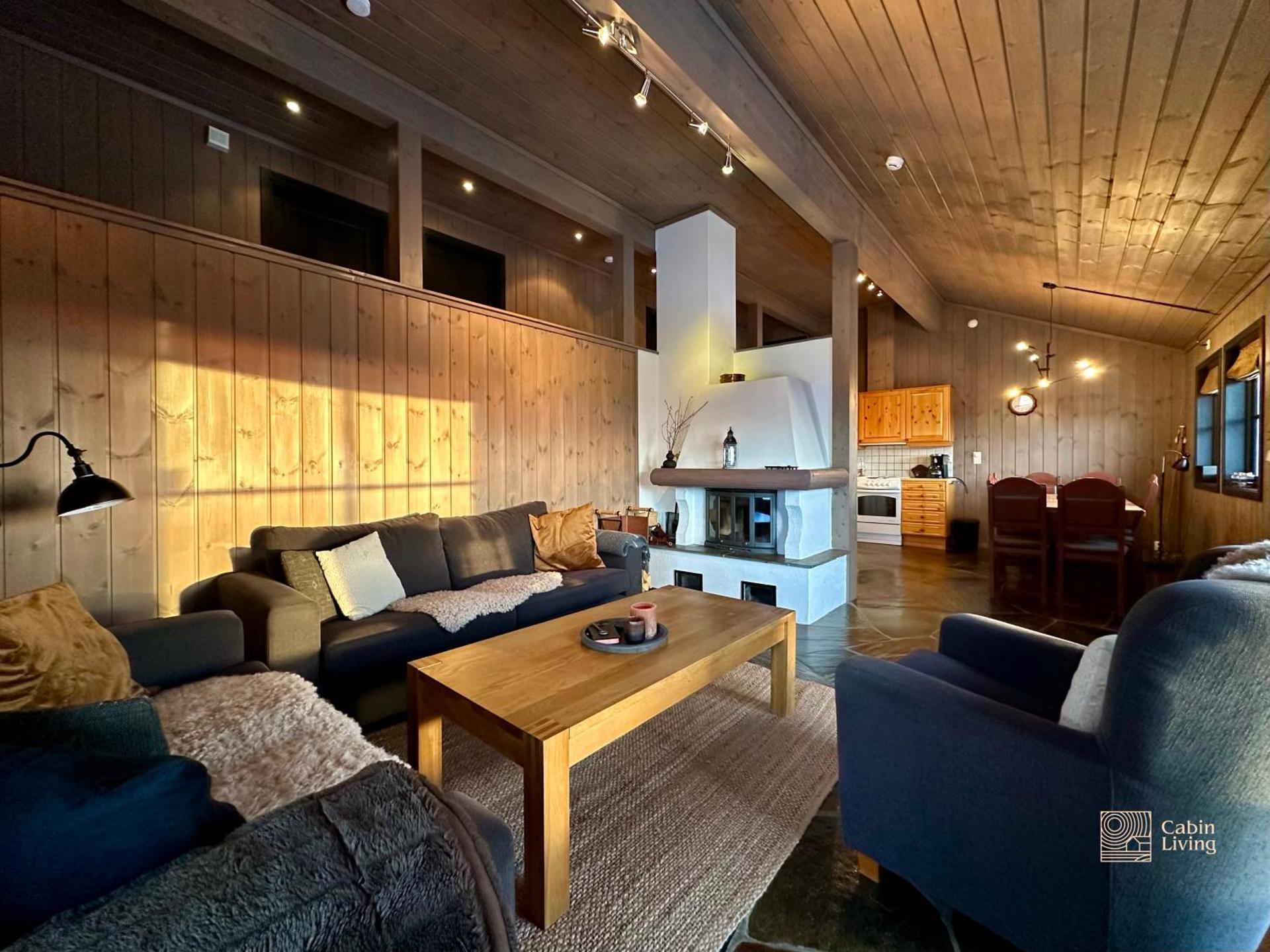 Large cabin at Sjusjøen with sauna, fireplace, view and cross-country skiing