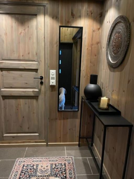 Moderne hytte ved sjøen med badstue