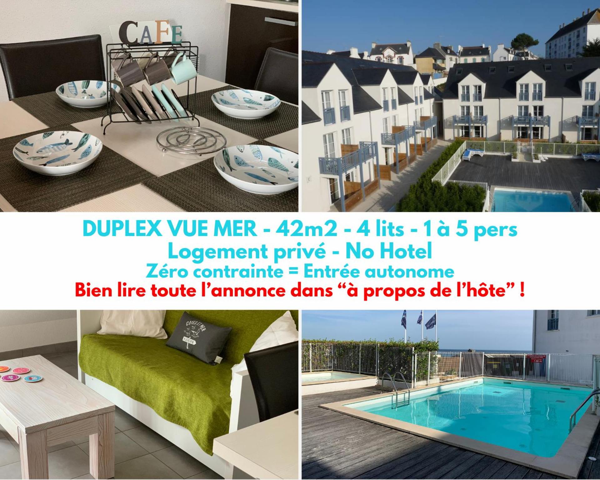 DUPLEX VUE MER - Parking sous sol - Plage 2 mn - 4 lits