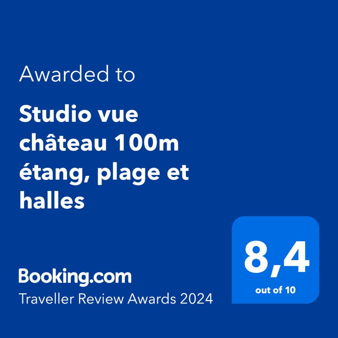Studio vue château 100m étang, plage et halles