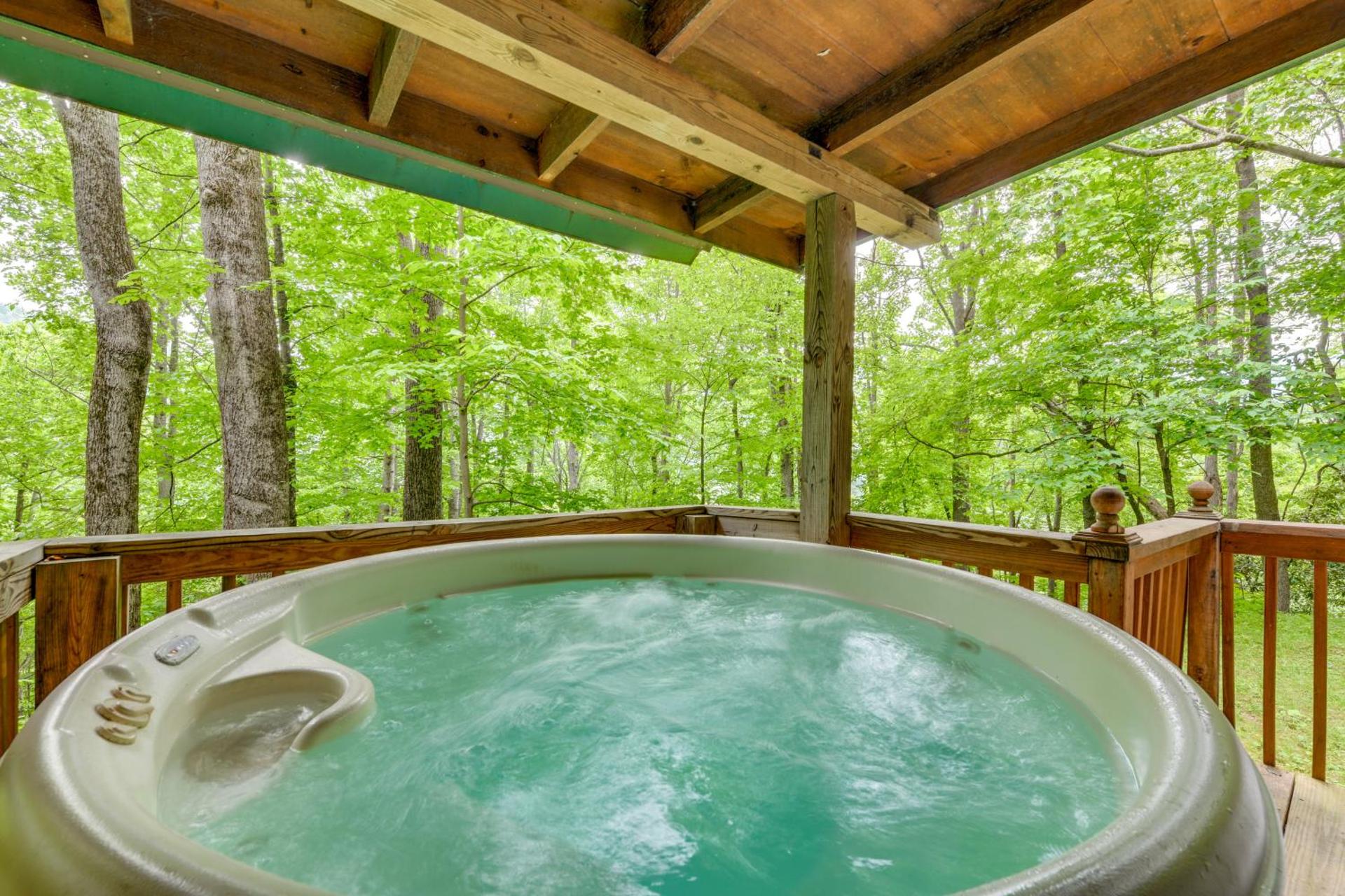 Serene Maggie Valley Retreat with Deck and Hot Tub!