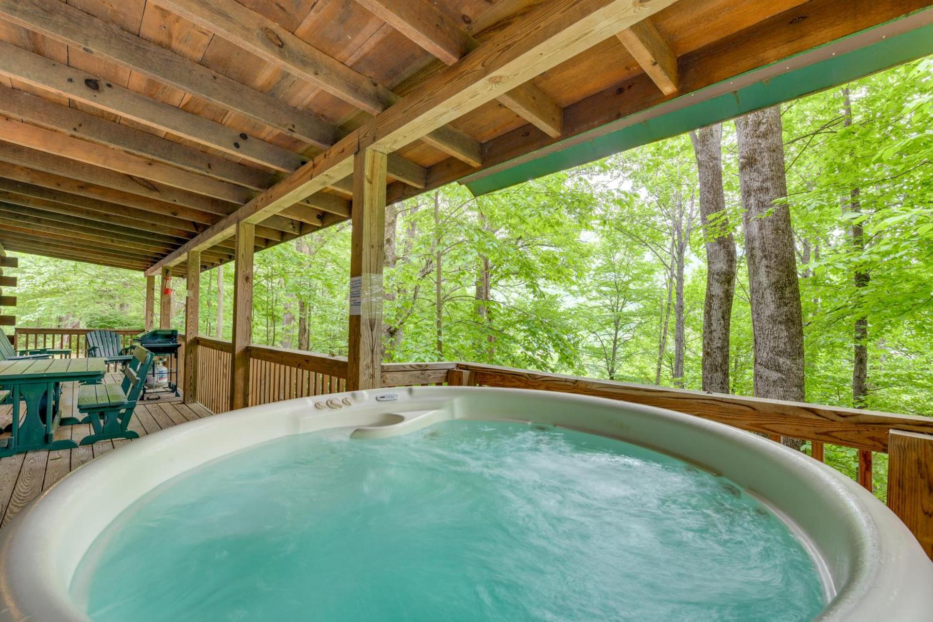 Serene Maggie Valley Retreat with Deck and Hot Tub!