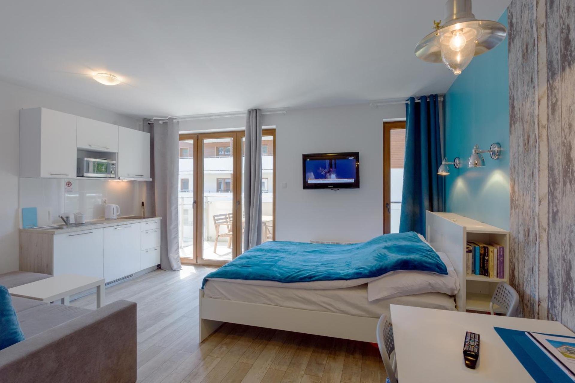 APARTAMENTY MIERZEJA - BALTIC PARK STEGNA, Studio 24m2, 500 m od plaży, Bezpłatny Meleks