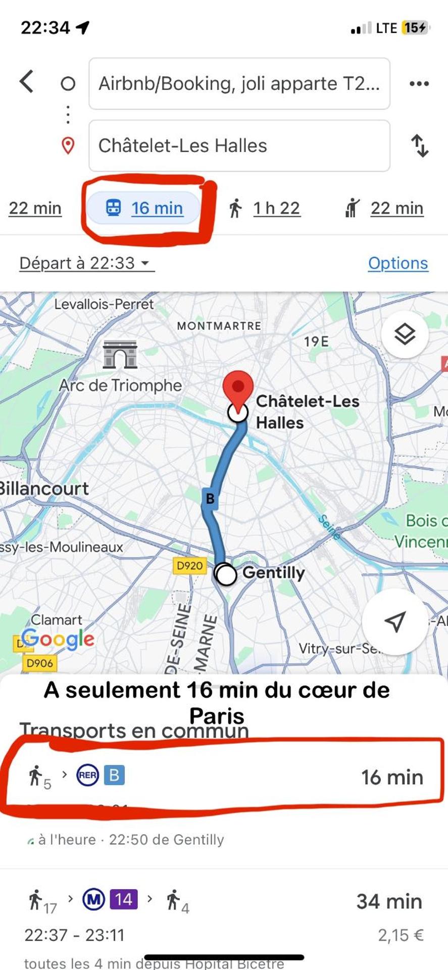 Paris Sud-porte de Gentilly mignon T2 250 m de Paris