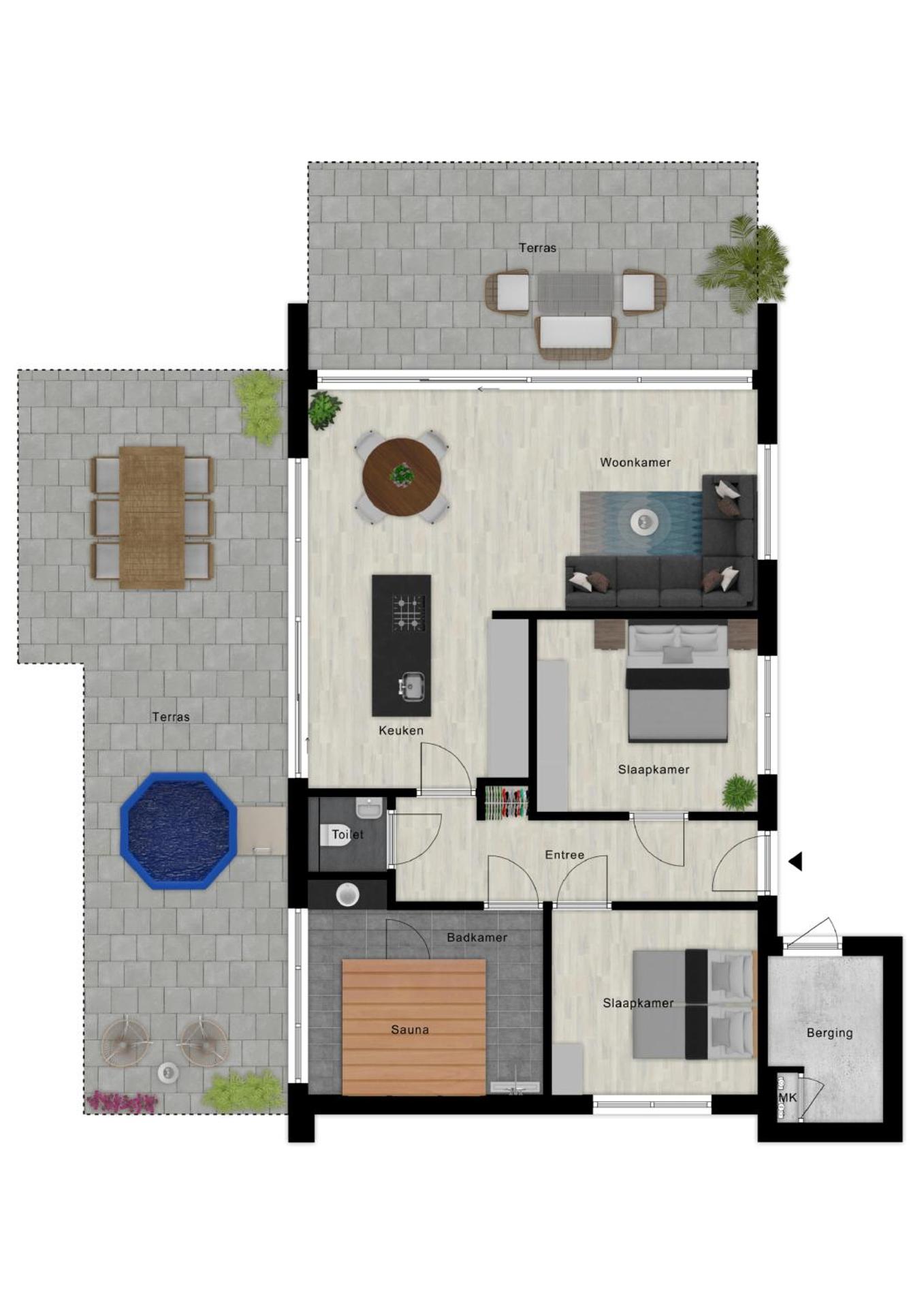 Design bungalow met wellness in parkbos