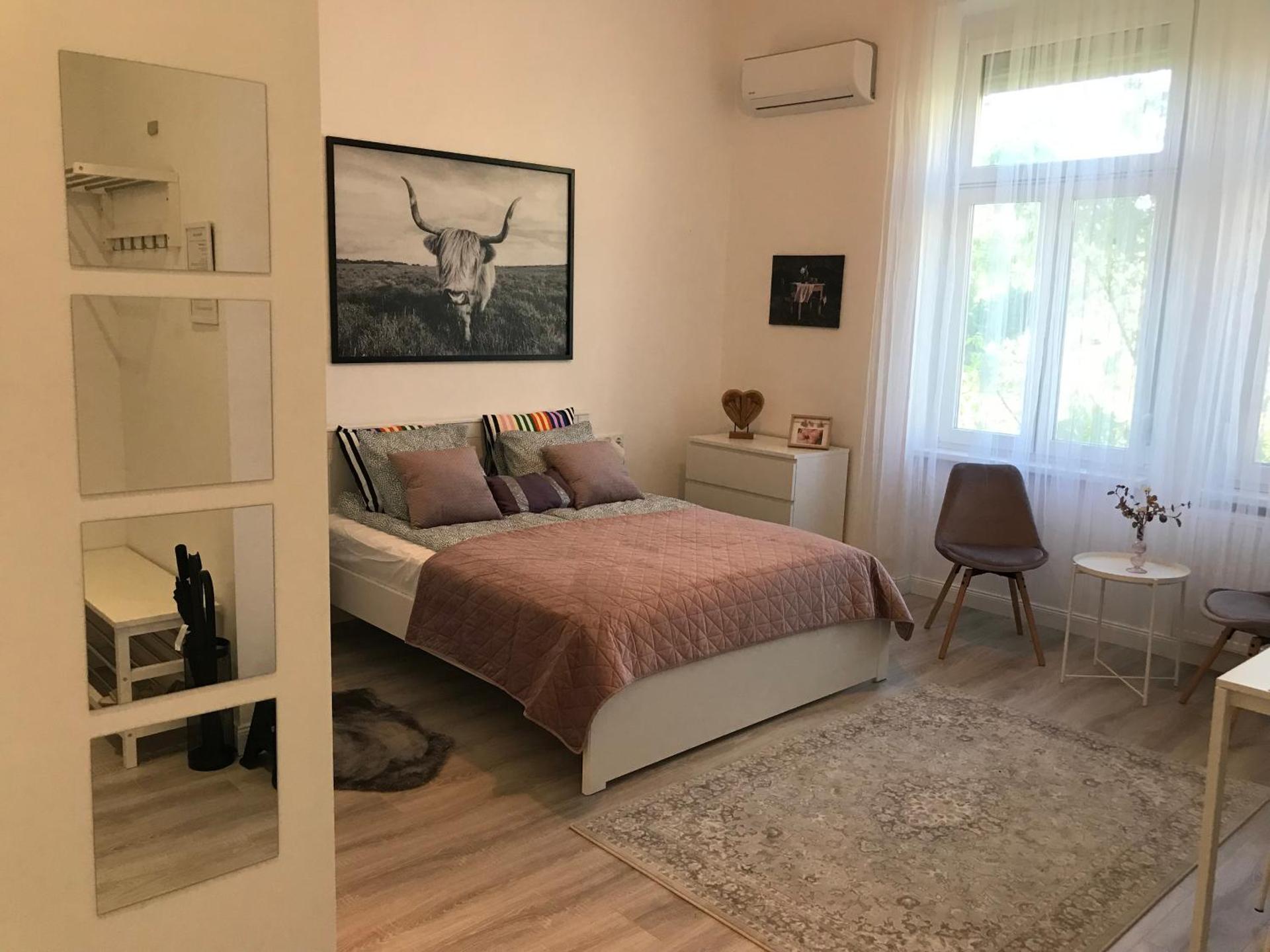 A Lovley newly decorated fully equipped apartment walking distance to the City Park where you will find the world famous Szechenyi thermal bath spa, Museums , and the Capital Circus , AC, smart TV, high speed internet