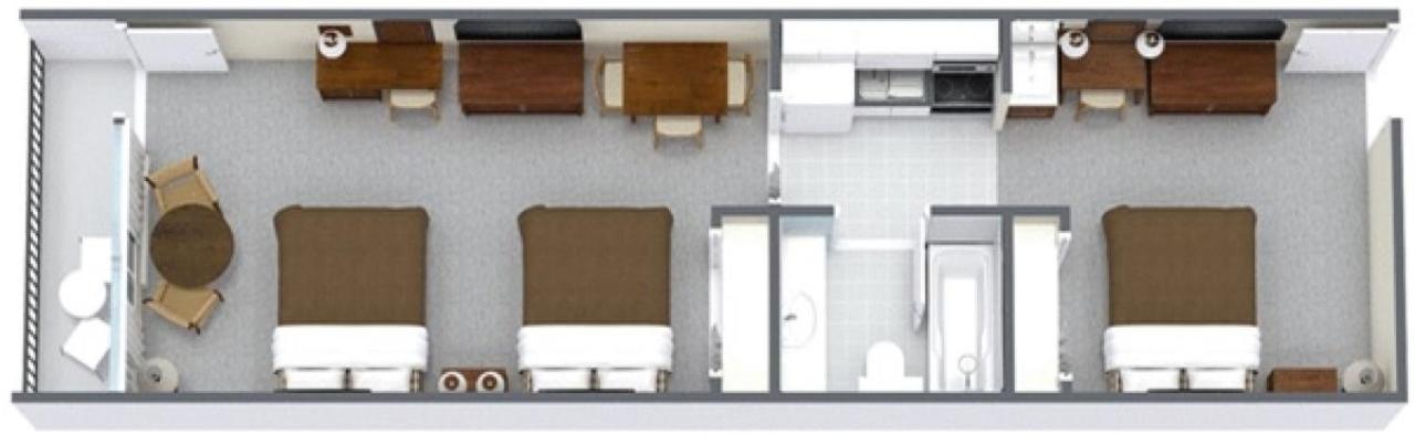 2 Room Oceanfront Efficiency Suite with 3 Queen Beds - T2