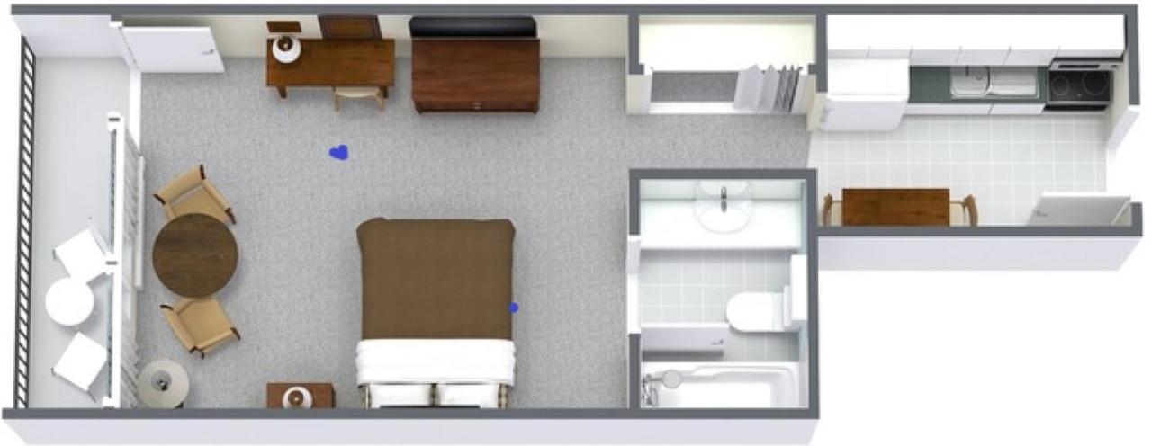 1 Room Side Ocean View Efficiency with 1 Queen Bed - T5