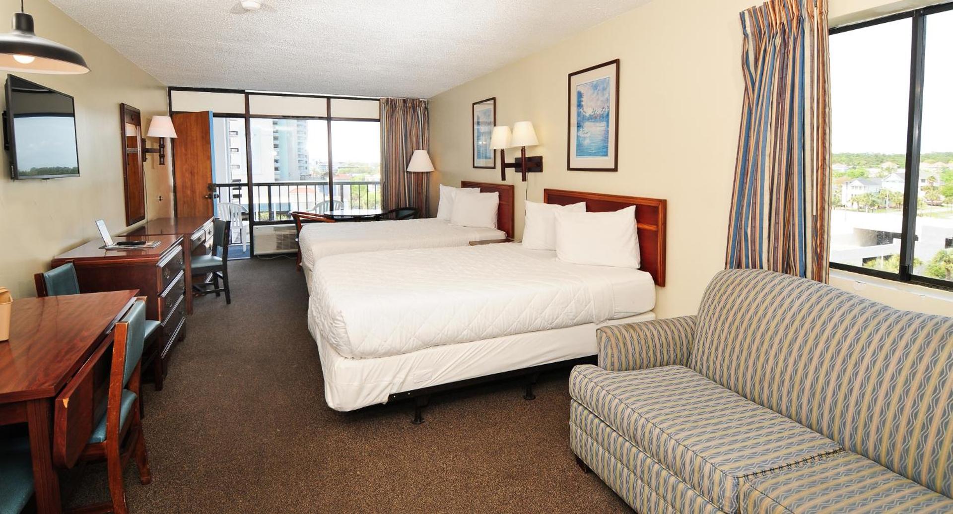 1 Room Side Ocean View Efficiency with 2 Queen Beds and 1 Sleeper Sofa - T3