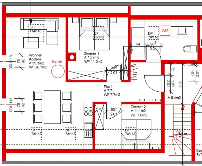 Ferienwohnung im sanierten Denkmal max 5 Personen FeWo2