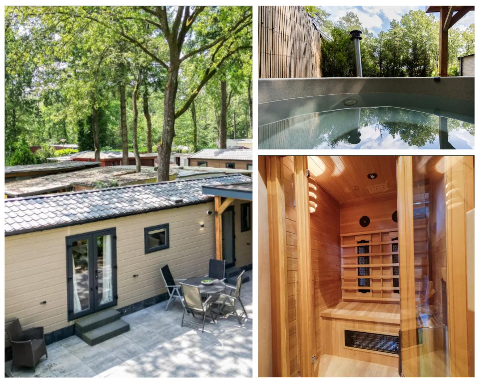VELUWE HOENDERLOO LUXURY CHALET WITH PRIVATE SAUNA AND HOT TUB - Swimming Pool Tennis Court Supermarket Bowling Alley Theatre and Entertainment for Children