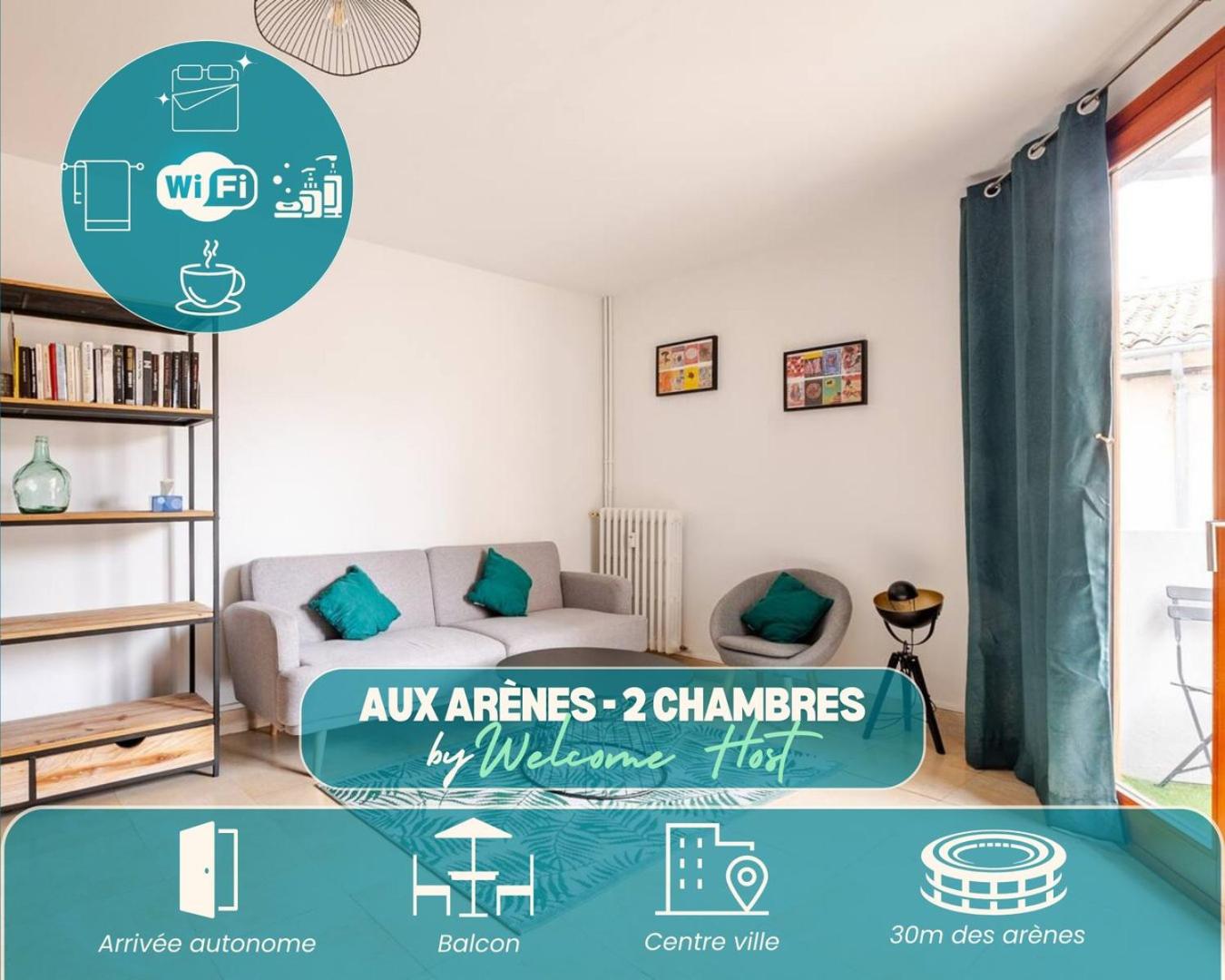 Aux Arènes, 30m des Arènes, Balcon, Clim