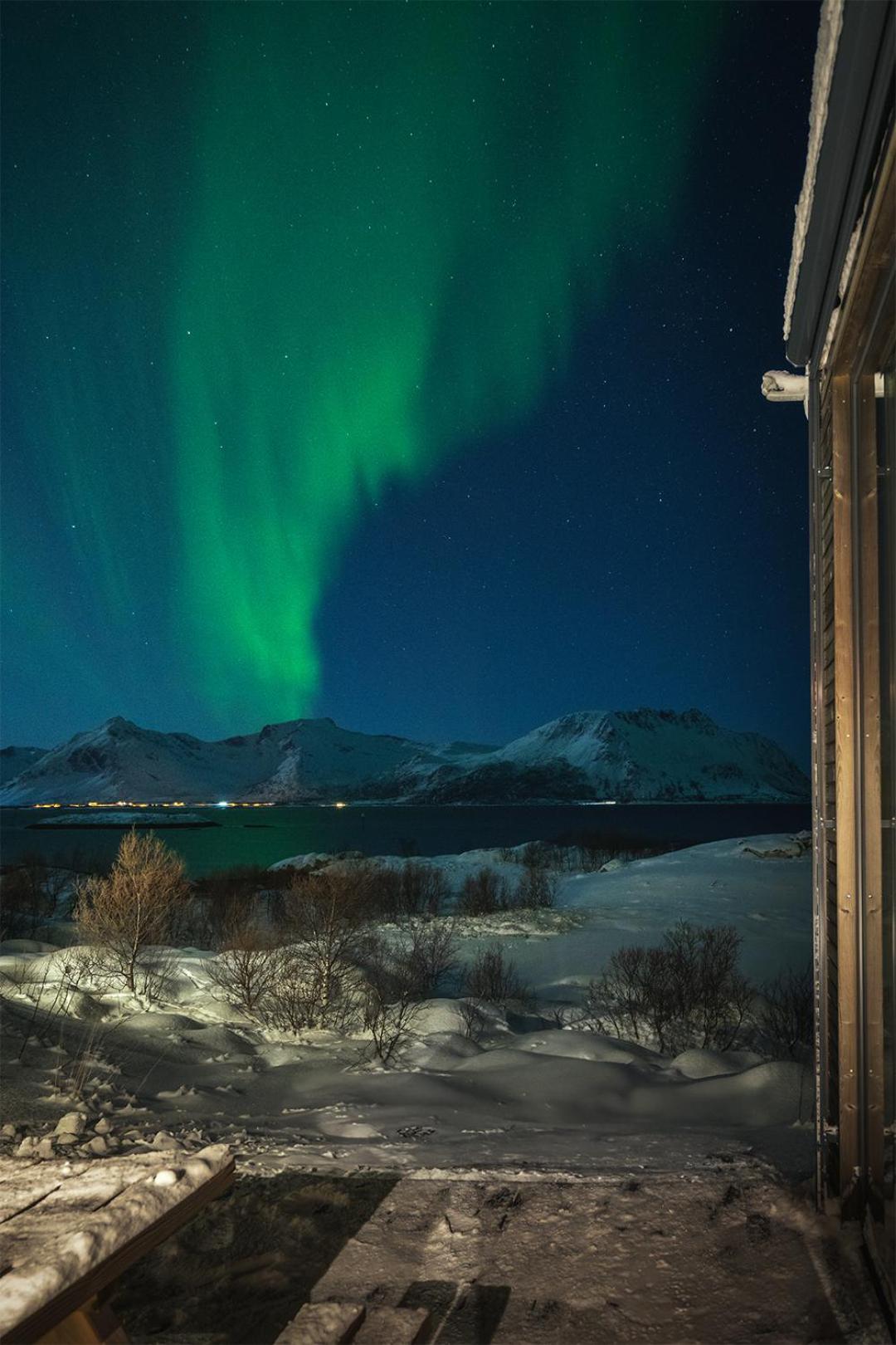 Designhytte med jacuzzi sentralt i Lofoten
