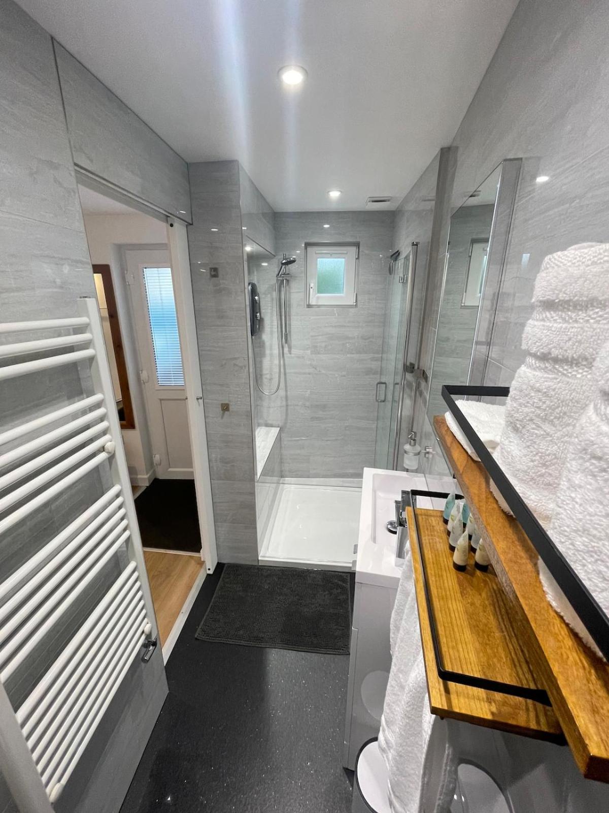 Self-contained studio with folding down Bed