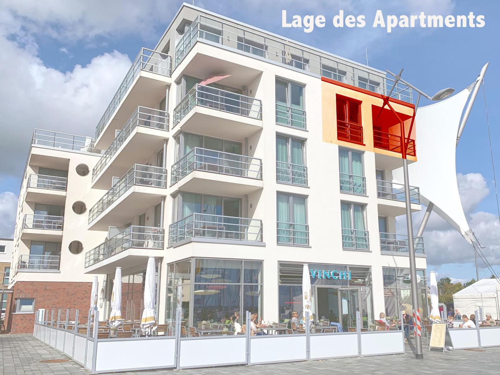 Apartment 24, Pier 24, Blickrichtung offene SeeBinnenhafen Nord