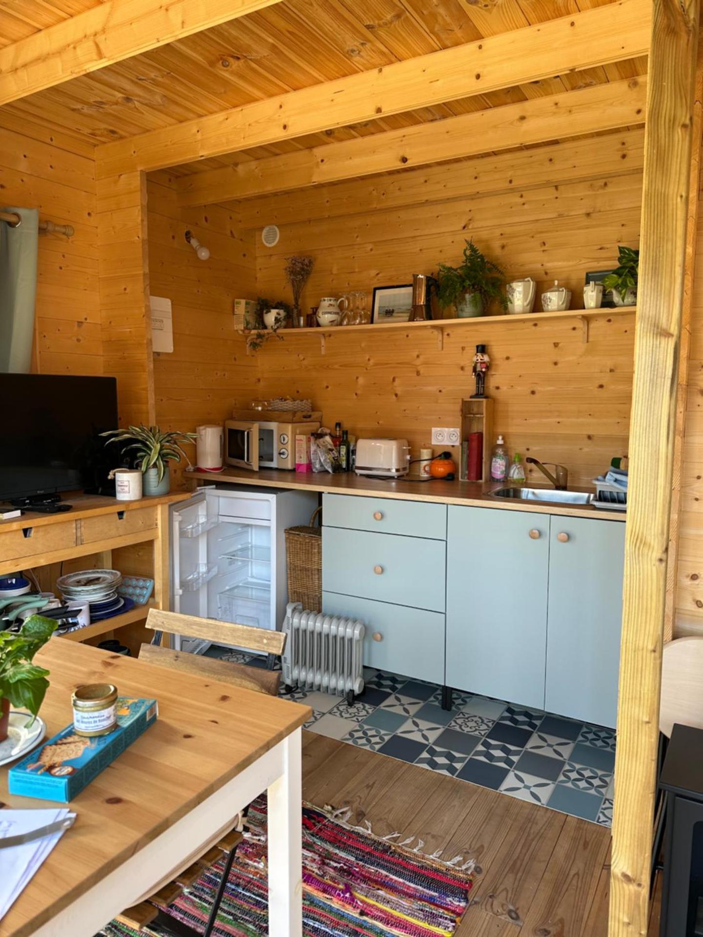 Maison en bois 1 chambre 4 couchages type tiny house