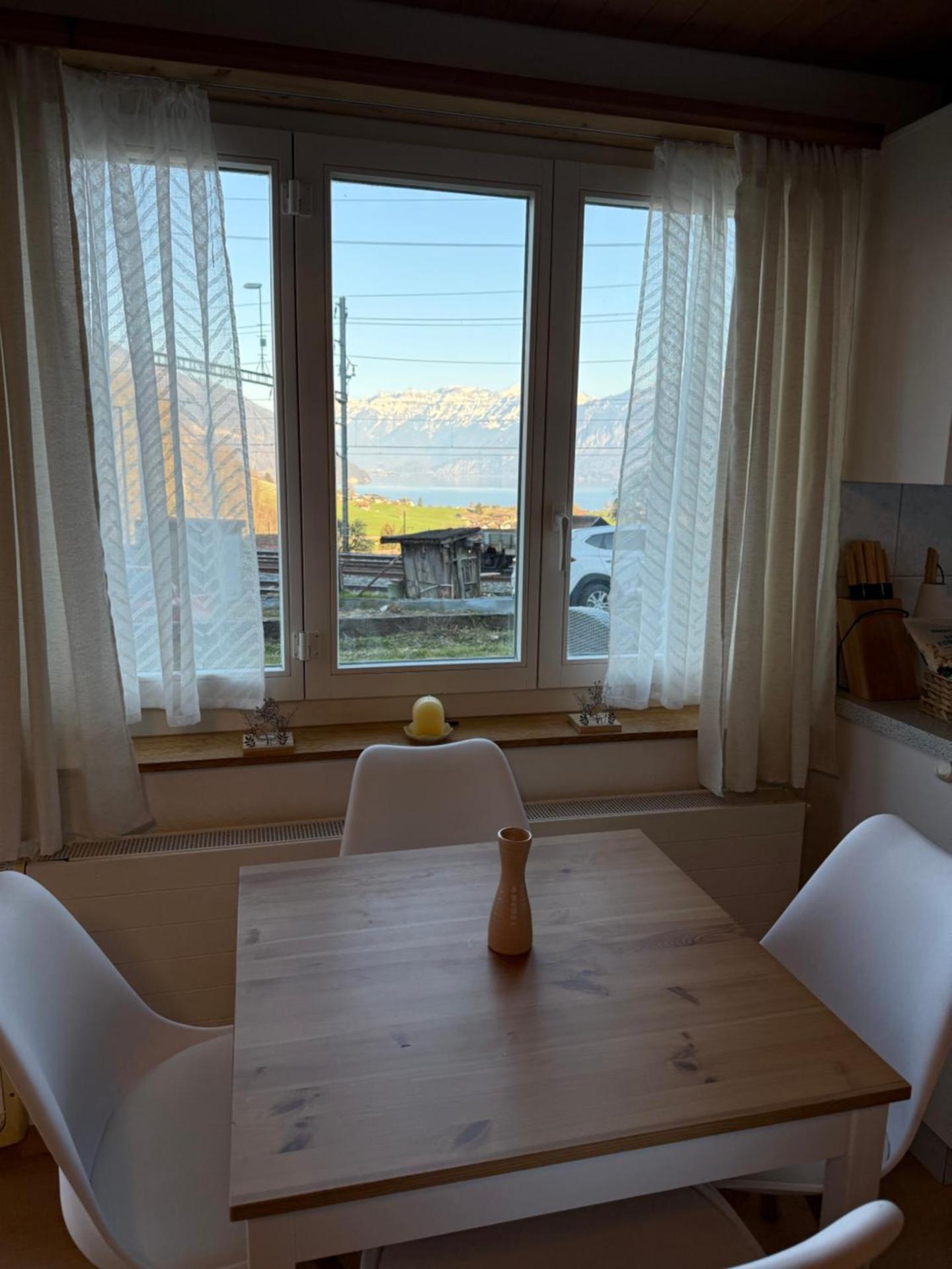 Studio with lake and mountain view