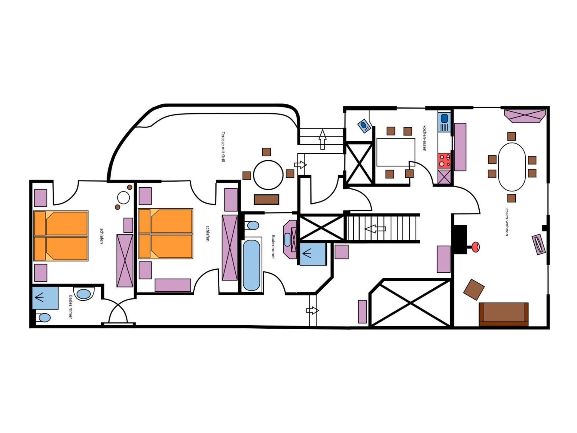 Ferienwohnung Ella, 95qm, Terrasse