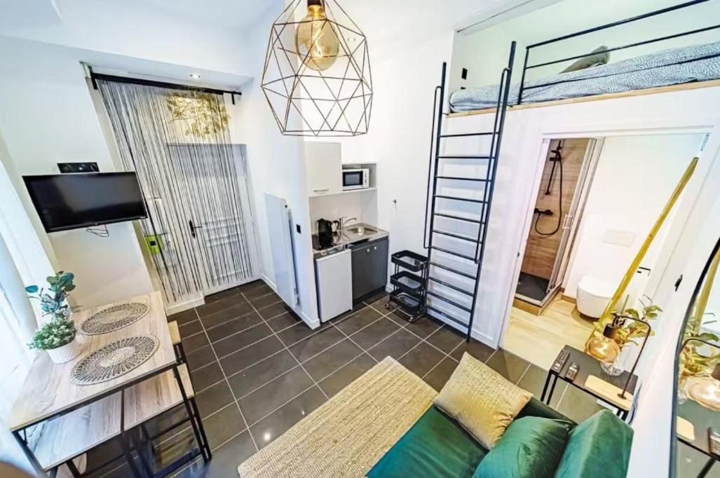 Studio cosy avec mezzanine, bien équipé, Caluire