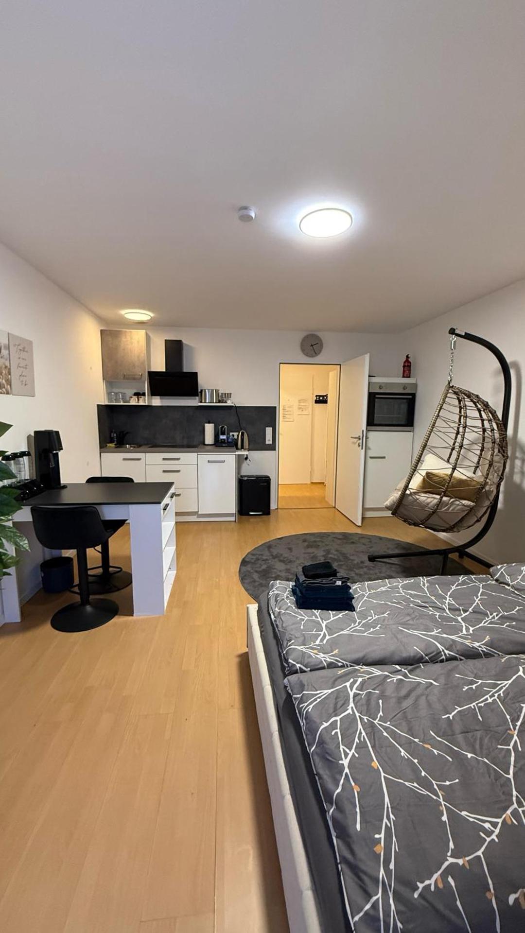 Modern city apartment with parking