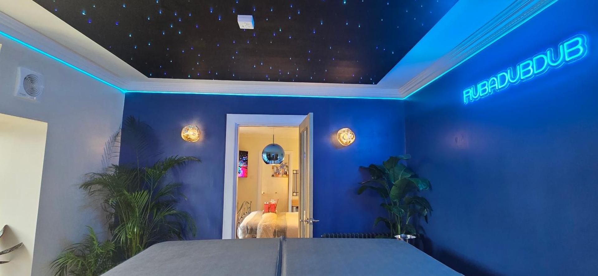 The NEW Blue Horse Suite at The Grumpy Schnauzer B&B Luxury Private Indoor Hot Tub Breakfast in Bed