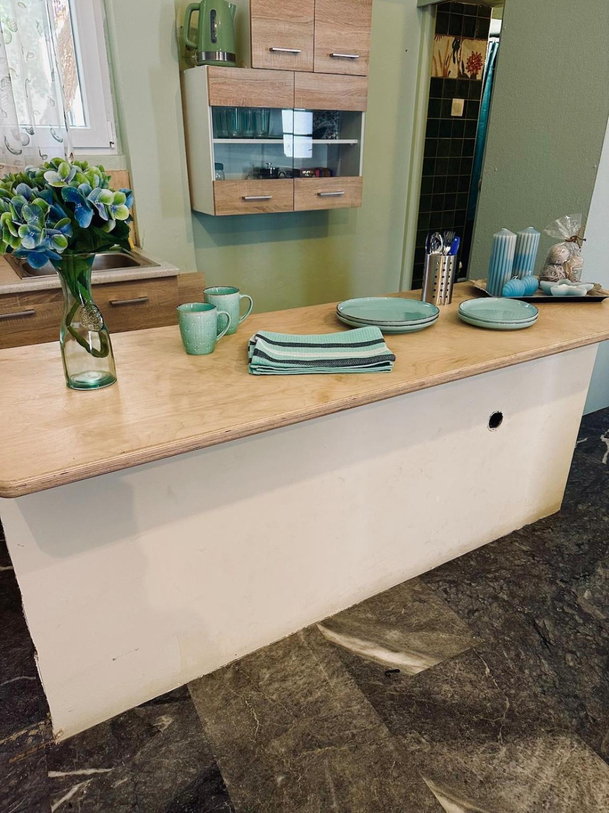 Sea house in the center port