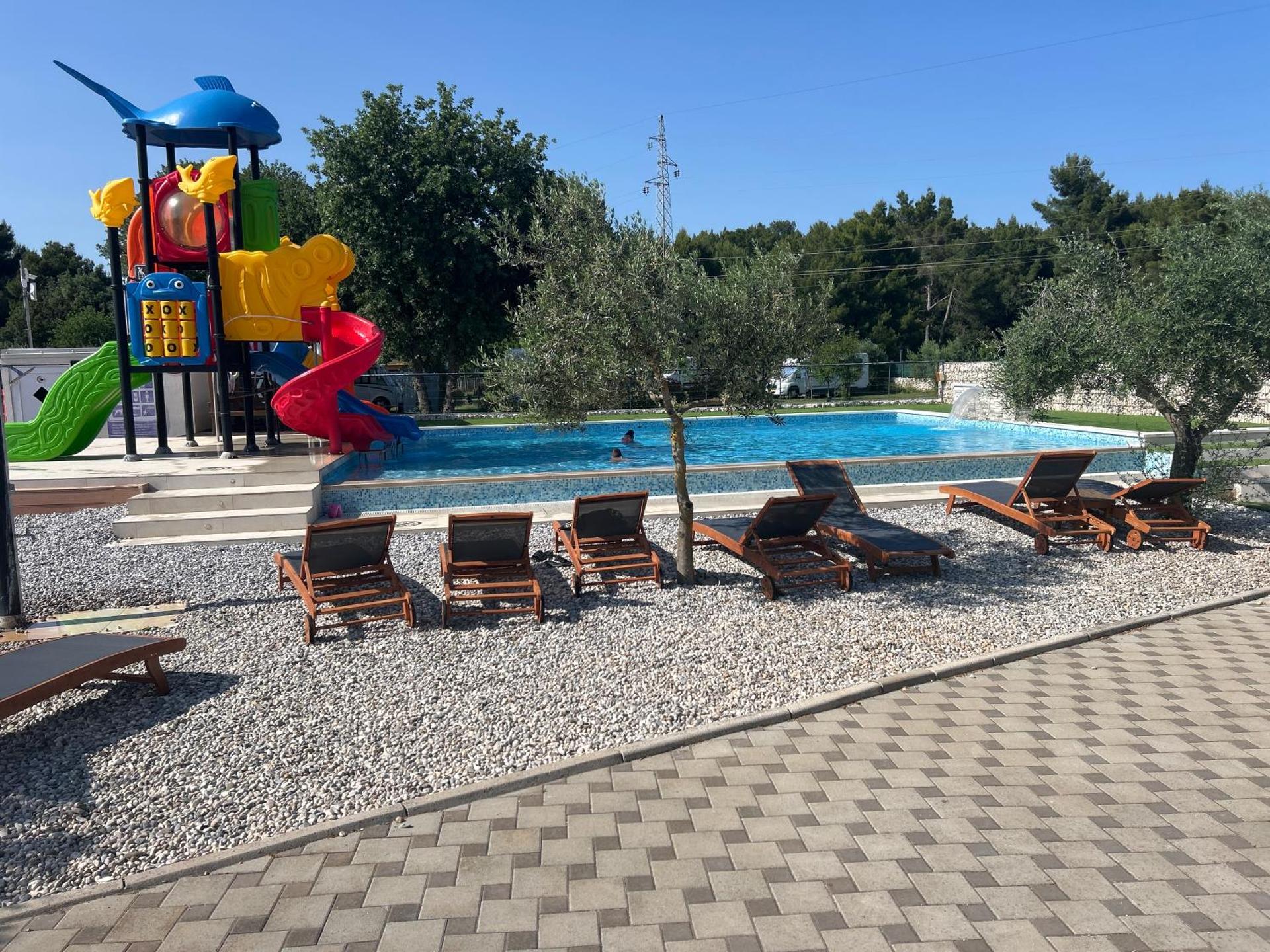 Large camper in the olive grove