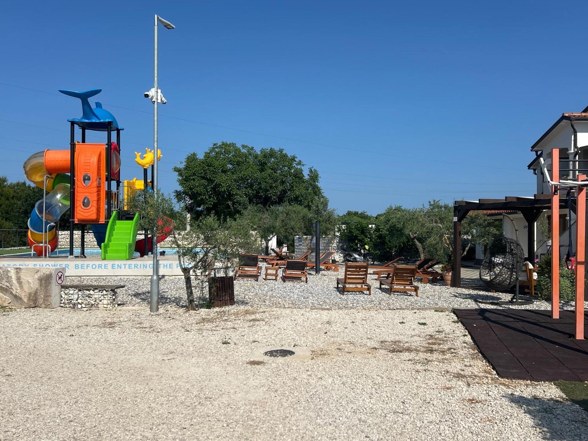 Large camper in the olive grove