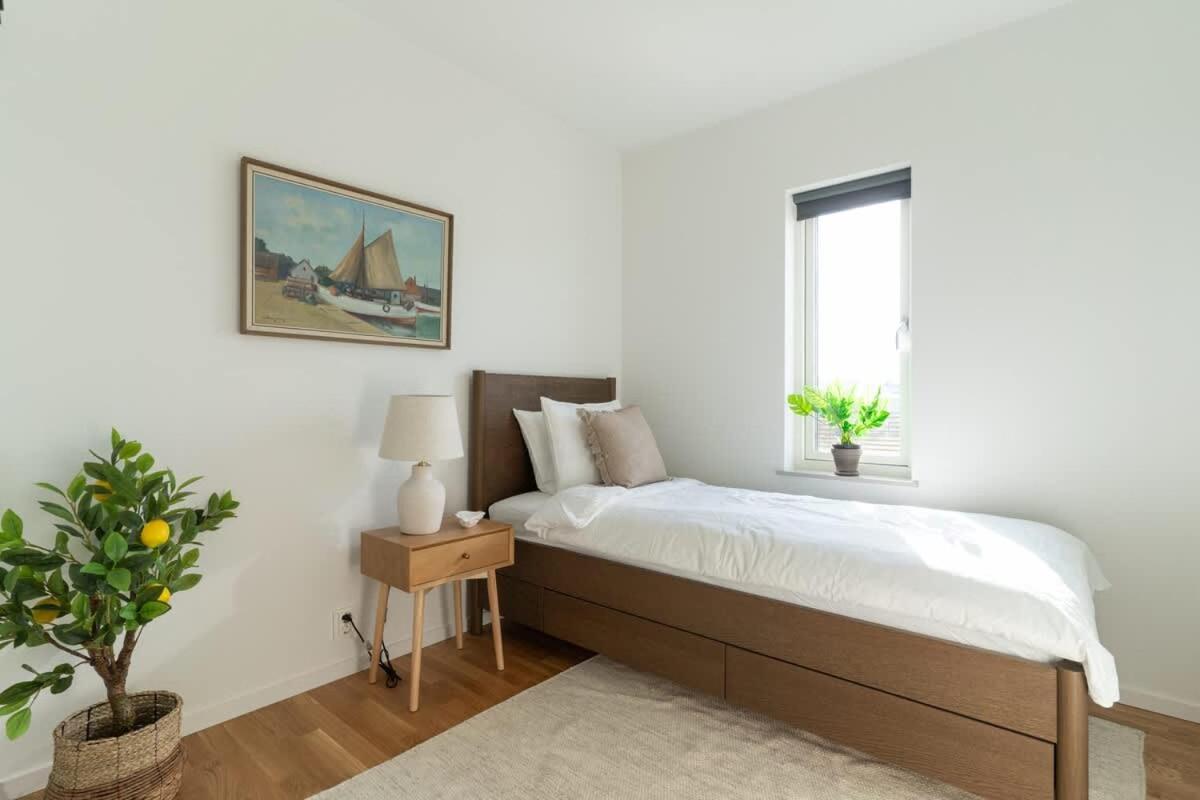 Earthy Ground Floor Home with Patio Sunbeds Greenery