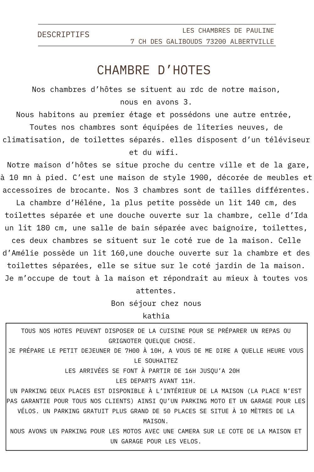 Les chambres de Pauline avec spa et climatisation parking moto garage vélo
